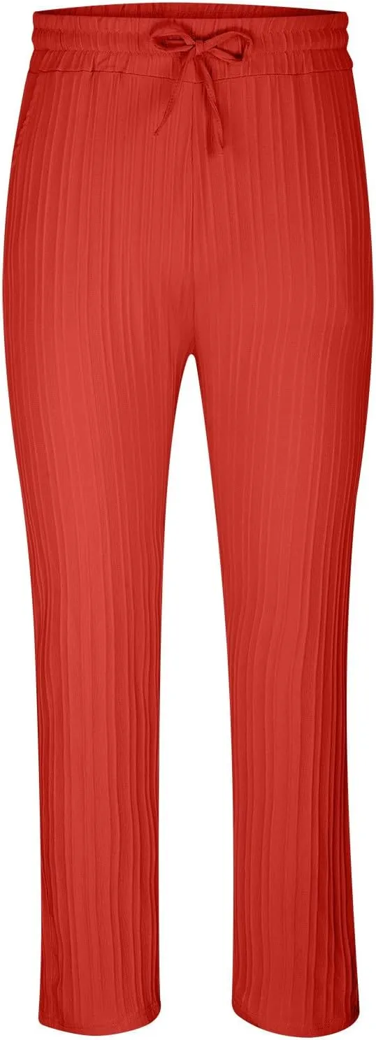Linen Pants for Mens Casual Pants Relaxed-Fit Beach Trousers Summer Yoga Pants Soft Elastic Waist Pants