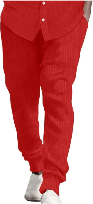 Linen Pants for Mens Casual Pants Relaxed-Fit Beach Trousers Summer Yoga Pants Soft Elastic Waist Pants