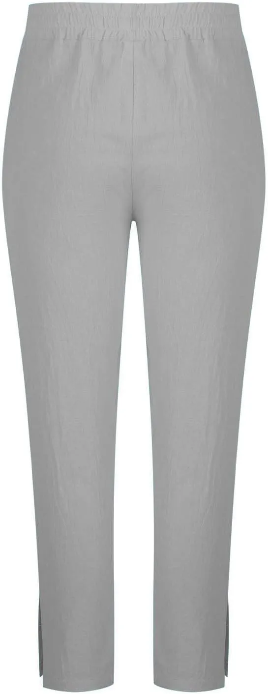 Linen Pants Mens Casual Pants Relaxed-Fit Beach Pants Summer Trousers Soft Elastic Waist Pants
