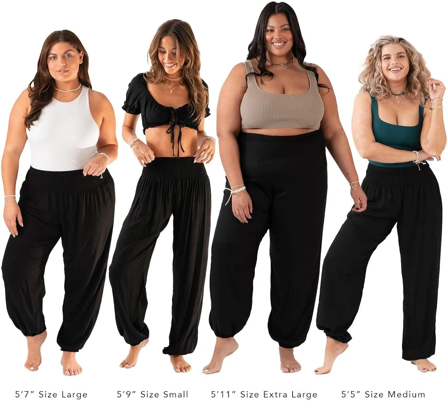 Lotus and Luna Women's Harem Pants Thai Pants for Beach & Lounge High Waisted Flowy Boho Pants Genie Pants Yoga Pants