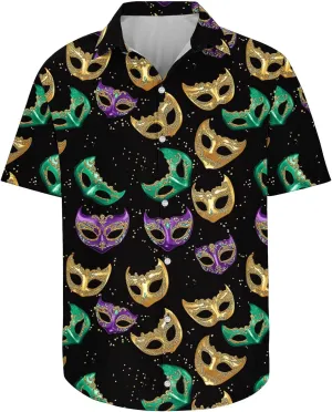 Man Color Block Tops Turtle Neck Blouses for Man Short Sleeve Track Athletic Formal Mardi Gras Cardigan Shirts 2025