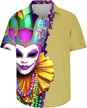 Man Color Block Tops Turtle Neck Blouses for Man Short Sleeve Track Athletic Formal Mardi Gras Cardigan Shirts 2025