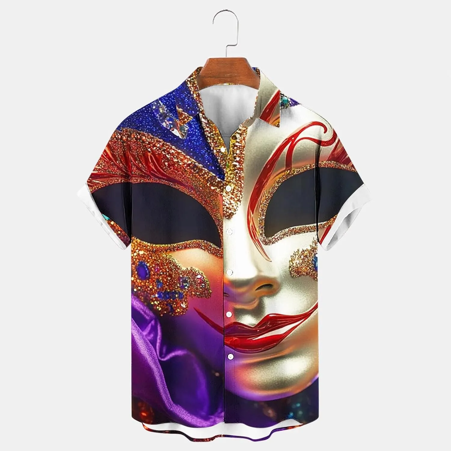 Man Color Block Tops Turtle Neck Blouses for Man Short Sleeve Track Athletic Formal Mardi Gras Cardigan Shirts 2025