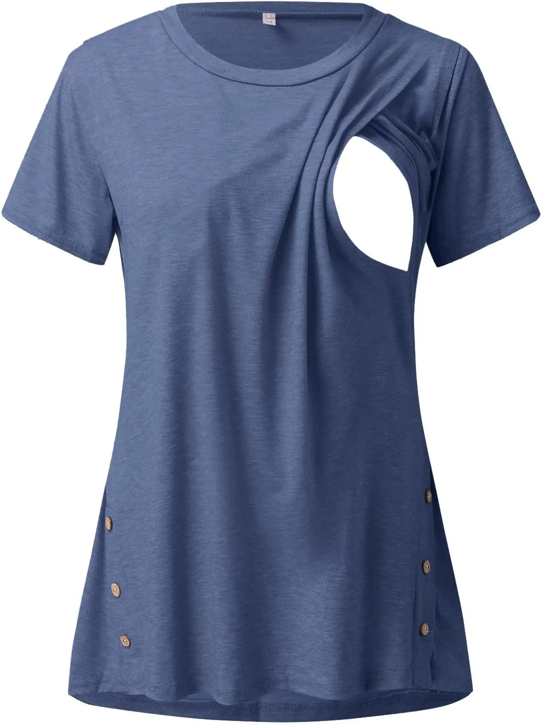 Maternity Nursing Shirts Women Breastfeeding Tops Short Sleeve Comfort Pregnancy Clothes Lounge Cotton Tee Top