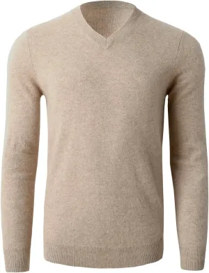Men's 100 Cashmere Sweaters Soft Warm V-Neck Casual Pullovers