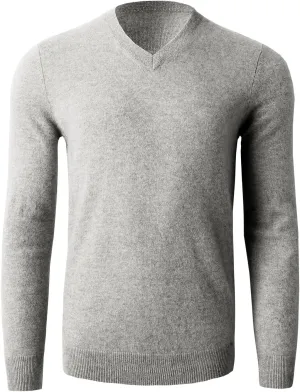 Men's 100 Cashmere Sweaters Soft Warm V-Neck Casual Pullovers