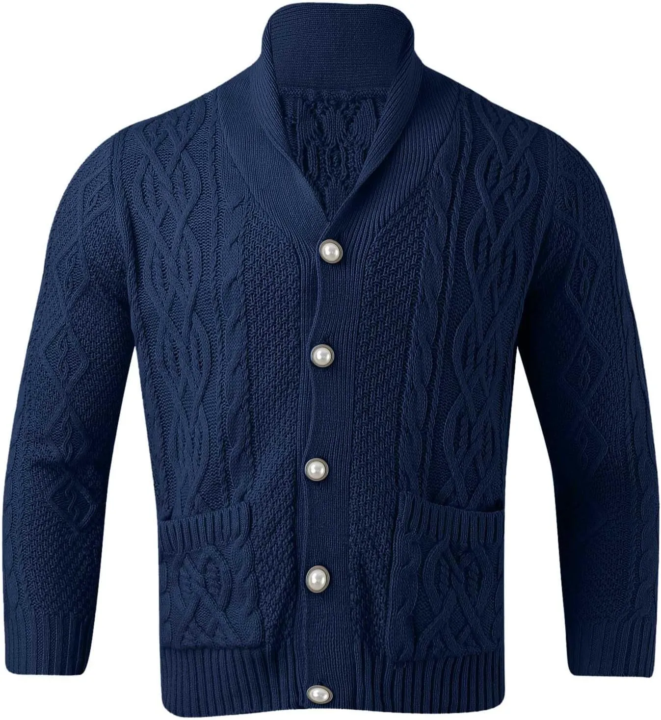 Mens Cardigan Sweater with Hooded, Men's Knitted Cardigan Sweater Fashion Thick Full Zip Up Sweaters for Men Jacket