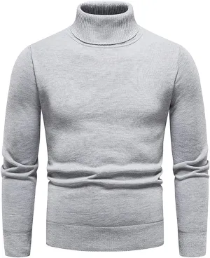 Men's Cardigan Sweaters with Buttons Ribbed Slim Fit Knitted Pullover Autumn Winter Turtleneck Solid Sweater, M-4XL