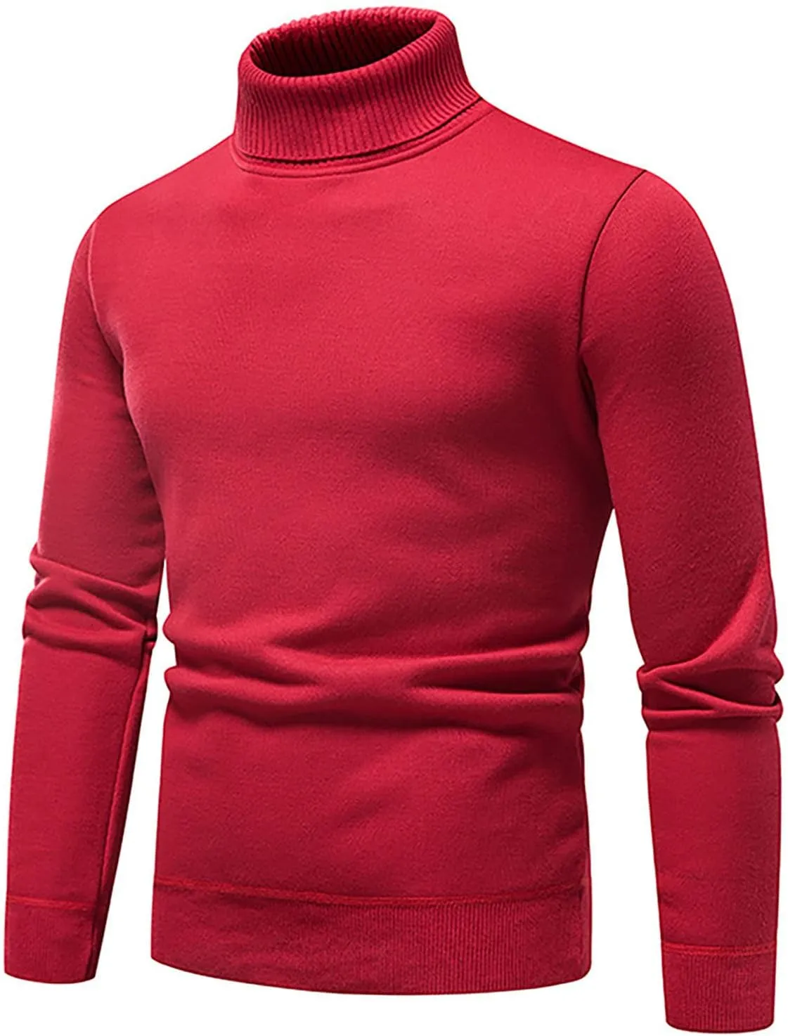 Men's Cardigan Sweaters with Buttons Ribbed Slim Fit Knitted Pullover Autumn Winter Turtleneck Solid Sweater, M-4XL