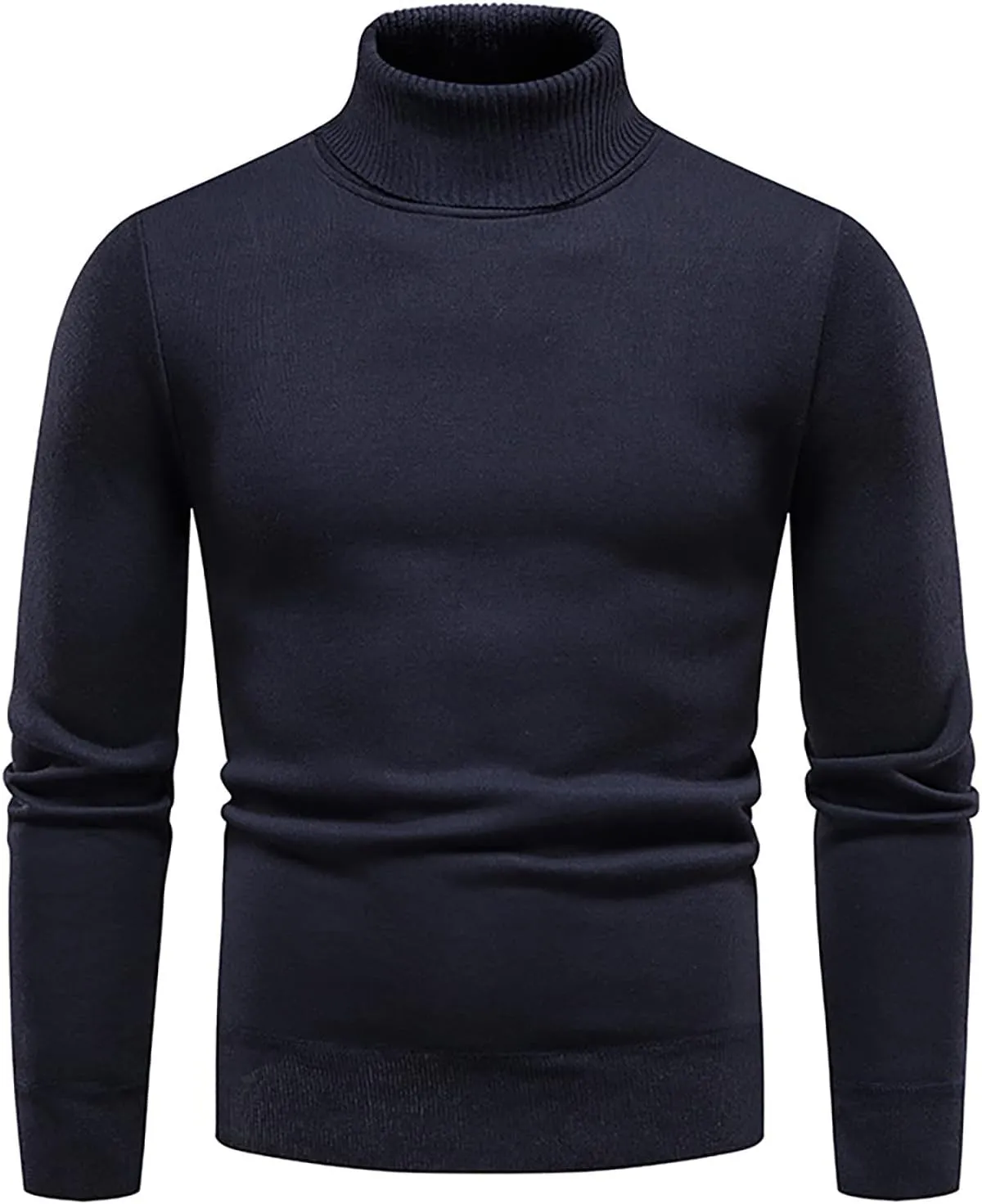 Men's Cardigan Sweaters with Buttons Ribbed Slim Fit Knitted Pullover Autumn Winter Turtleneck Solid Sweater, M-4XL