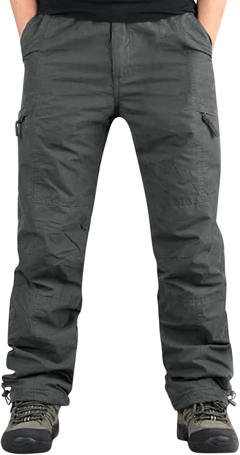 Men's Cargo Pants Mens Fashion Casual Multi Pocket Zipper Buckle Male Cargo Pants Outdoor Pants Tooling Pants