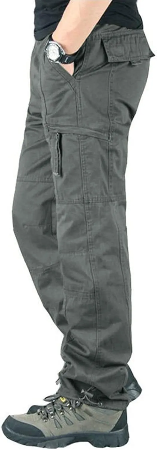 Men's Cargo Pants Mens Fashion Casual Multi Pocket Zipper Buckle Male Cargo Pants Outdoor Pants Tooling Pants