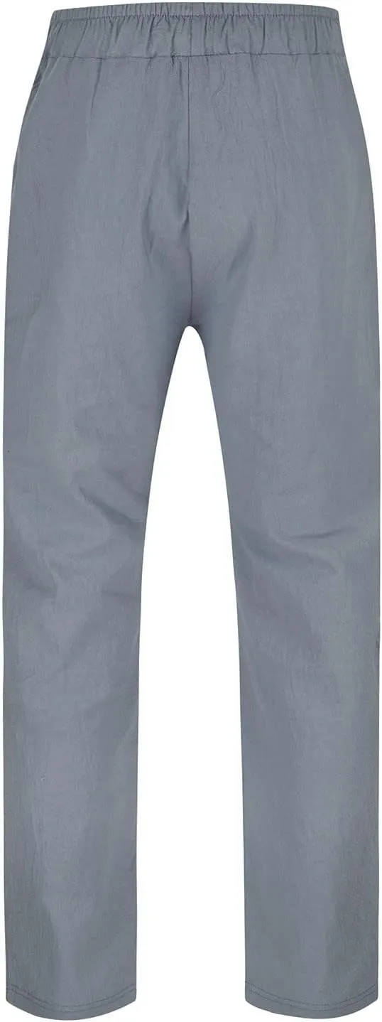 Men's Cotton Linen Pants Casual Drawstring Elastic Waist Beach Pants Loose Yoga Pants Yoga Pants