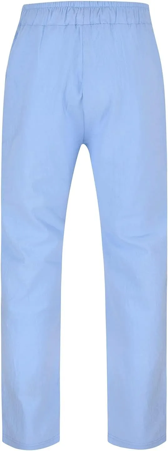 Men's Cotton Linen Pants Casual Drawstring Elastic Waist Beach Pants Loose Yoga Pants Yoga Pants