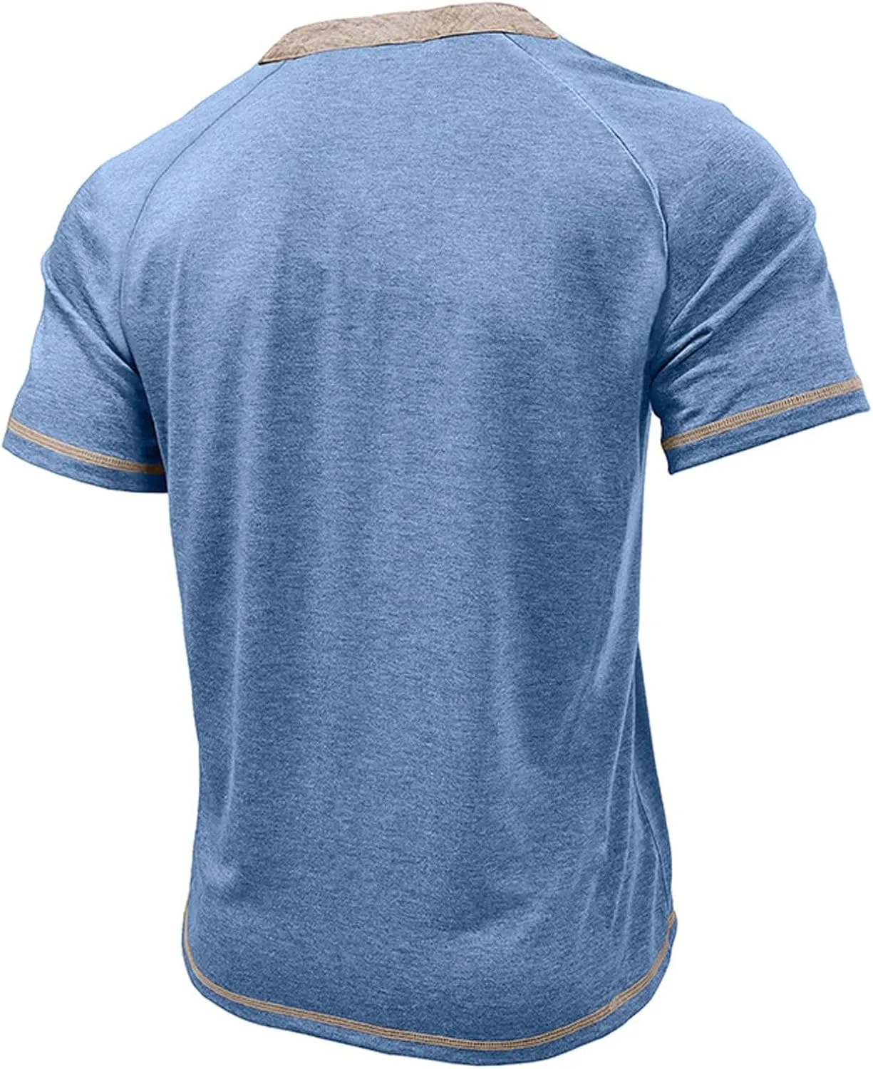 Mens Henley Shirts Short Sleeve Casual Button T-Shirts Basic Cotton Tee Shirts Summer Moisture Wicking Lightweight Tee Tops