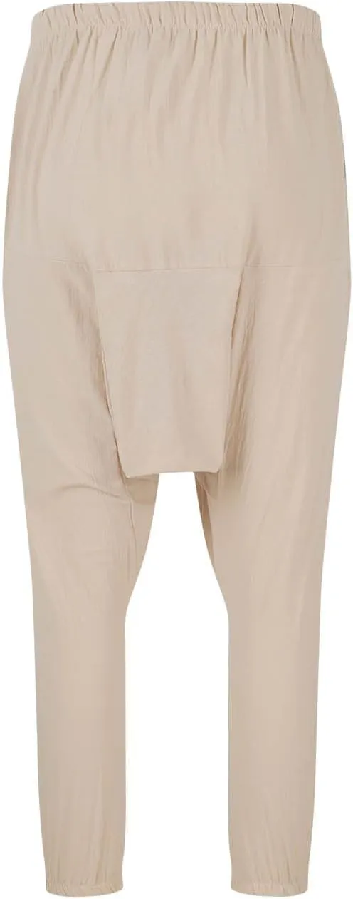 Men's Linen Pants Casual Pants Relaxed-Fit Beach Pants Summer Trousers Drawstring Elastic Waist Pants