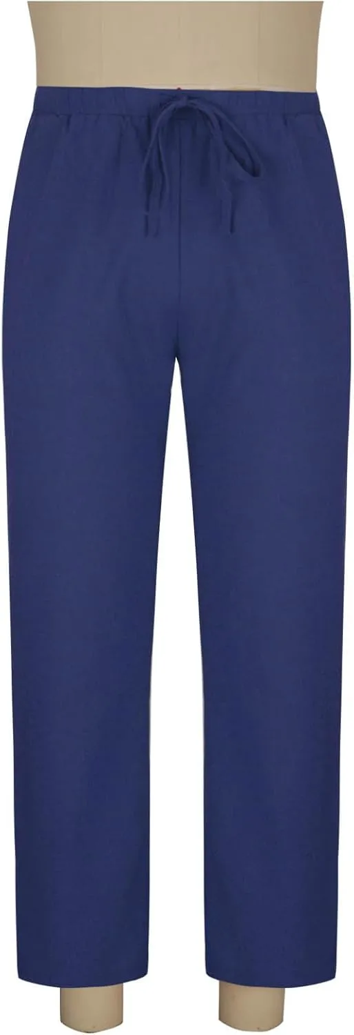 Mens Linen Pants Casual Pants Relaxed-Fit Beach Pants Summer Trousers Drawstring Elastic Waist Pants