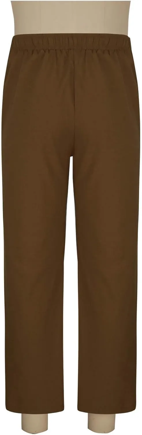 Mens Linen Pants Casual Pants Relaxed-Fit Beach Pants Summer Trousers Drawstring Elastic Waist Pants