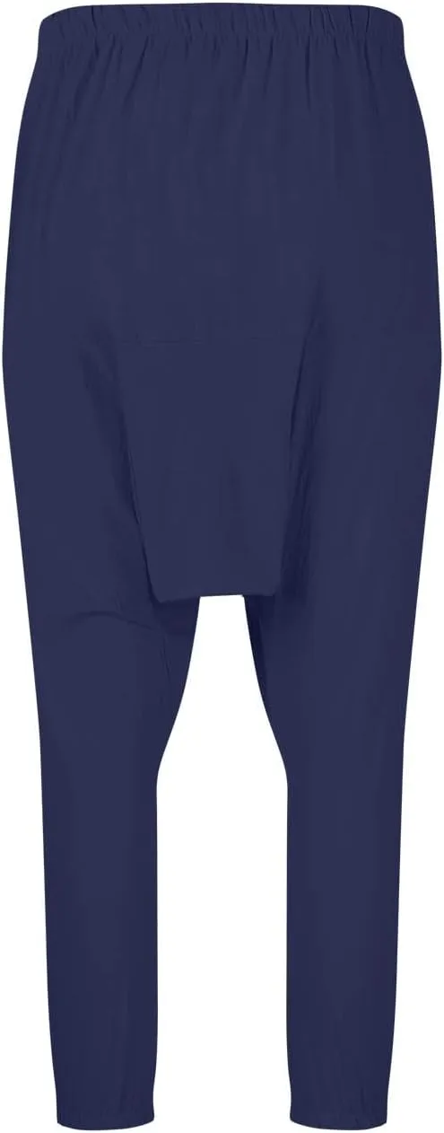 Men's Linen Pants Casual Pants Relaxed-Fit Beach Pants Summer Trousers Drawstring Elastic Waist Pants
