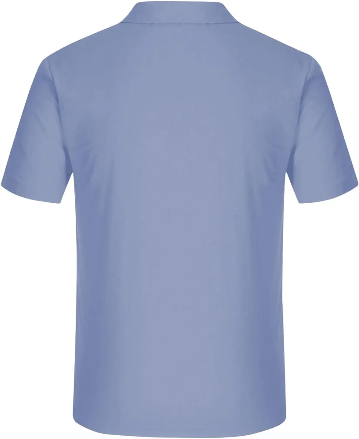 Men's Linen Shirts Casual Short Sleeve Button Down Cotton Shirt Lightweight Casual Summer Collared T-Shirt with Pocket