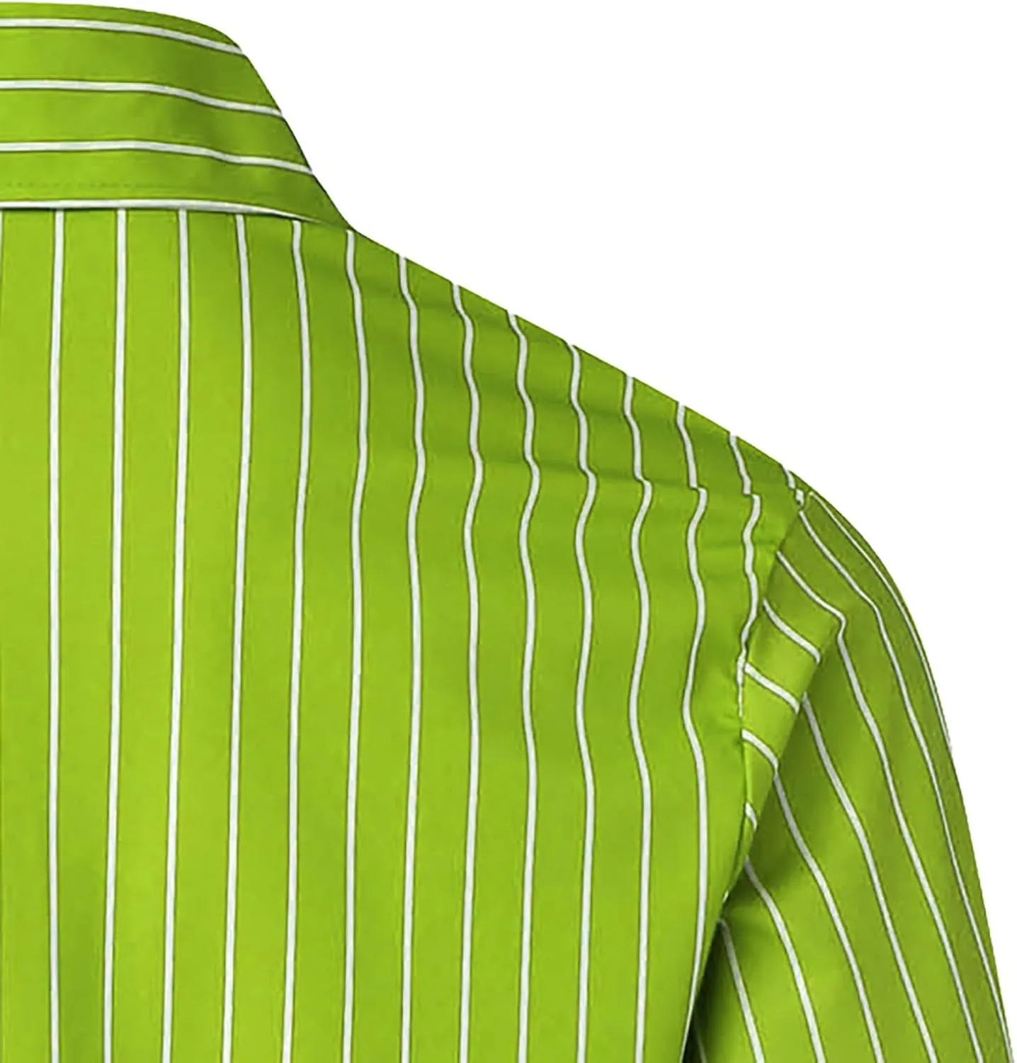 Men's Long Sleeve Button Down Dress Shirts Color Striped Business Casual Work Shirts Untucked Stretch Cuban Shirts