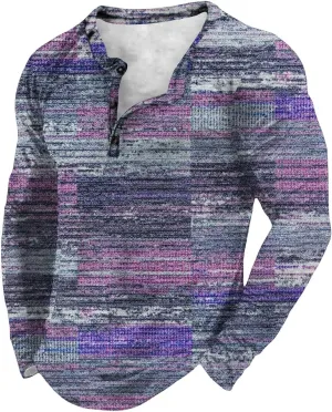 Men's Long Sleeve Polo Shirts Henley Shirts for Men Long Sleeve Casual Polo Sweatshirts Patchwork Linen Golf Shirts