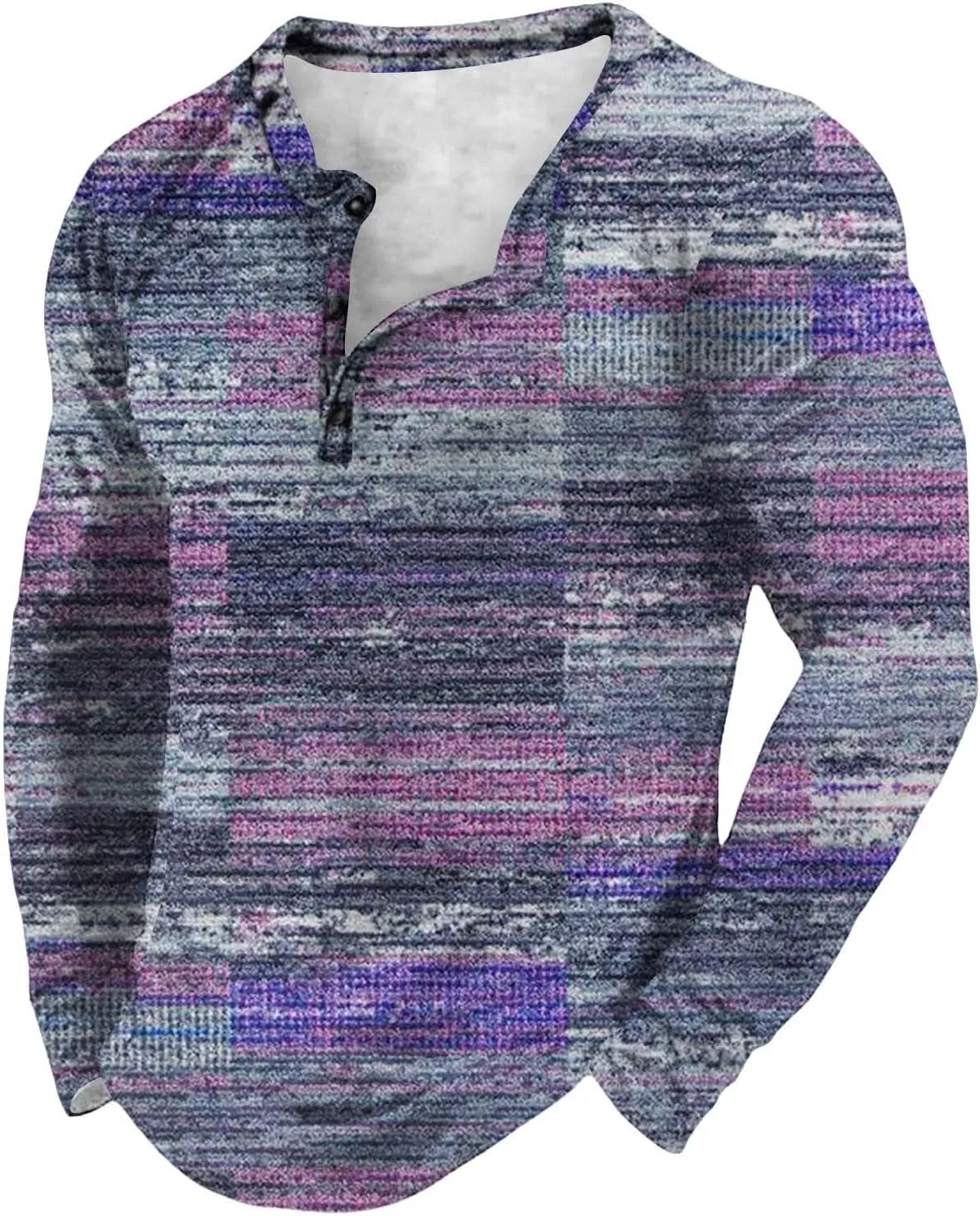 Men's Long Sleeve Polo Shirts Henley Shirts for Men Long Sleeve Casual Polo Sweatshirts Patchwork Linen Golf Shirts