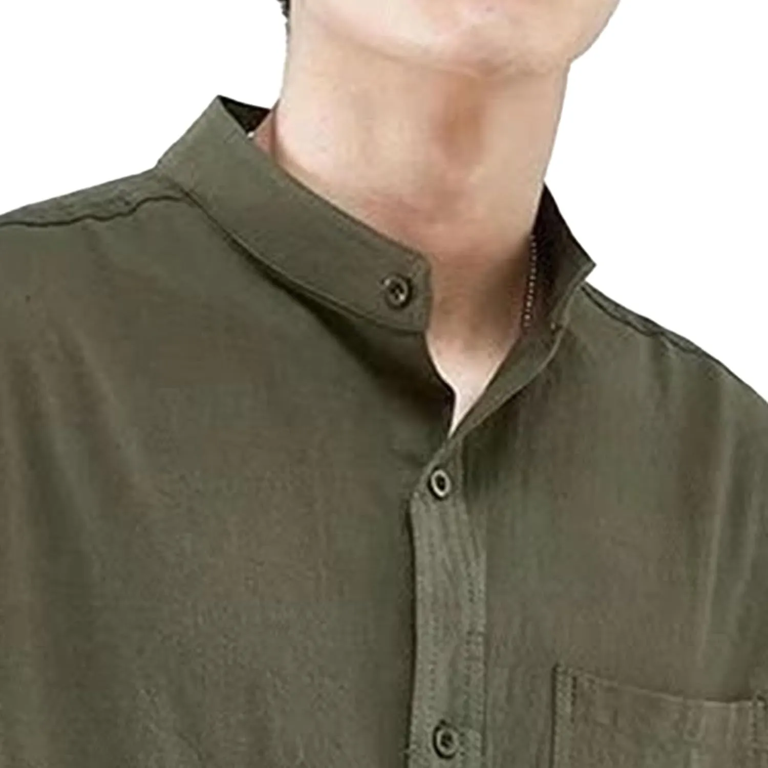 Men's Short Sleeve Button Down Shirts Summer Casual Linen Shirts Tops Stylish Business Dress Shirts with Pocket