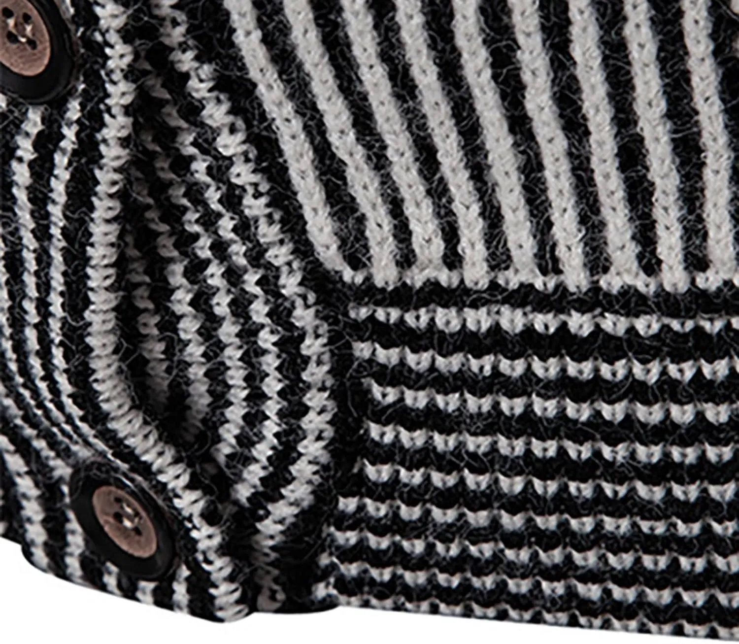 Mens Sweater Cardigan V Neck Striped Button Down Knitted Sweater Casual Long Sleeve Open Front Sweater Light Jacket