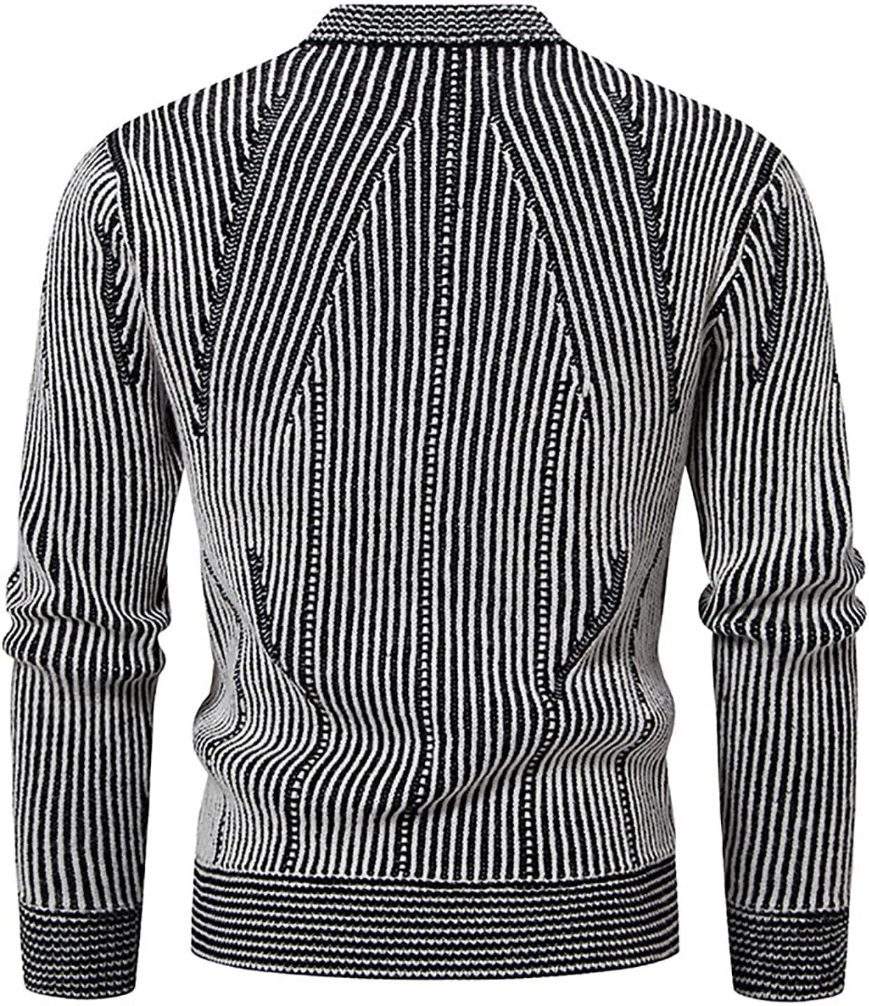 Mens Sweater Cardigan V Neck Striped Button Down Knitted Sweater Casual Long Sleeve Open Front Sweater Light Jacket