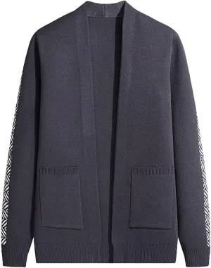 Mens Sweater Jacket Men's V Neck Cardigan Open Front Lightweight Knit Drape Cape Sweaters with Pockets