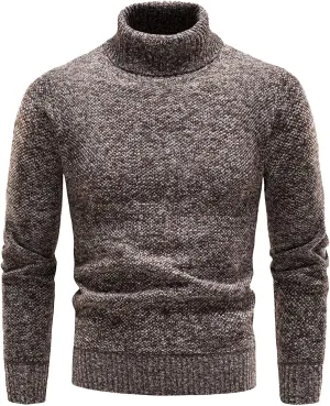 Mens Sweater Men's Cardigan Sweaters Turtleneck Long Sleeve Knitted Big and Tall Slim Fit Workout Cable Knit Fleece
