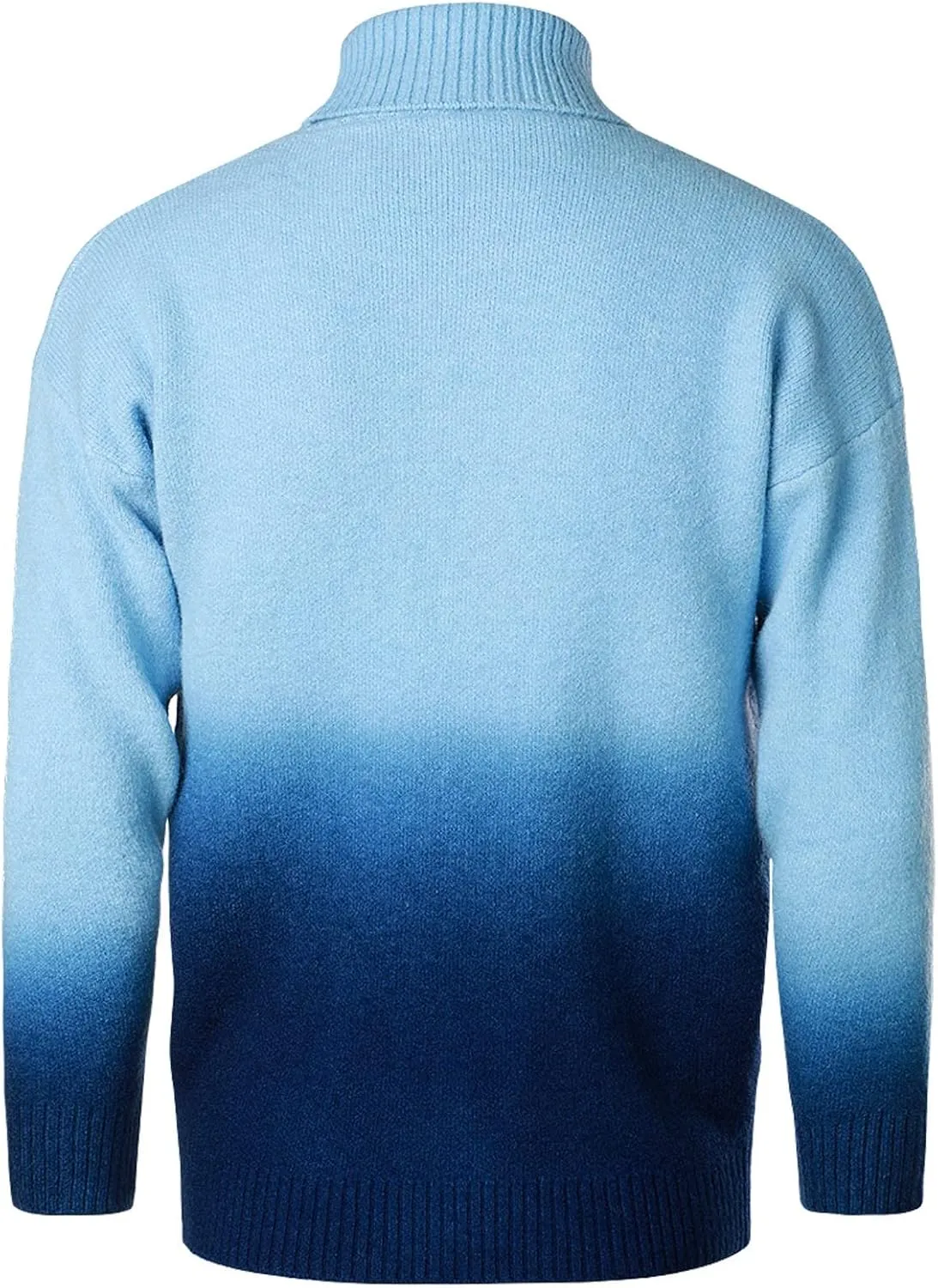 Mens Sweater Men's Gradient Turtleneck Sweaters Long Sleeve Slim Fit Ribbed Knit Wool Thermal Pullover Sweatshirts