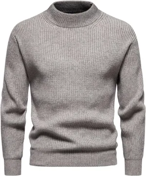 Mens Sweater Men's Long Sleeve Slim Fit Turtleneck Sweater Casual Knitted Twisted Pullover Solid Sweaters Coat
