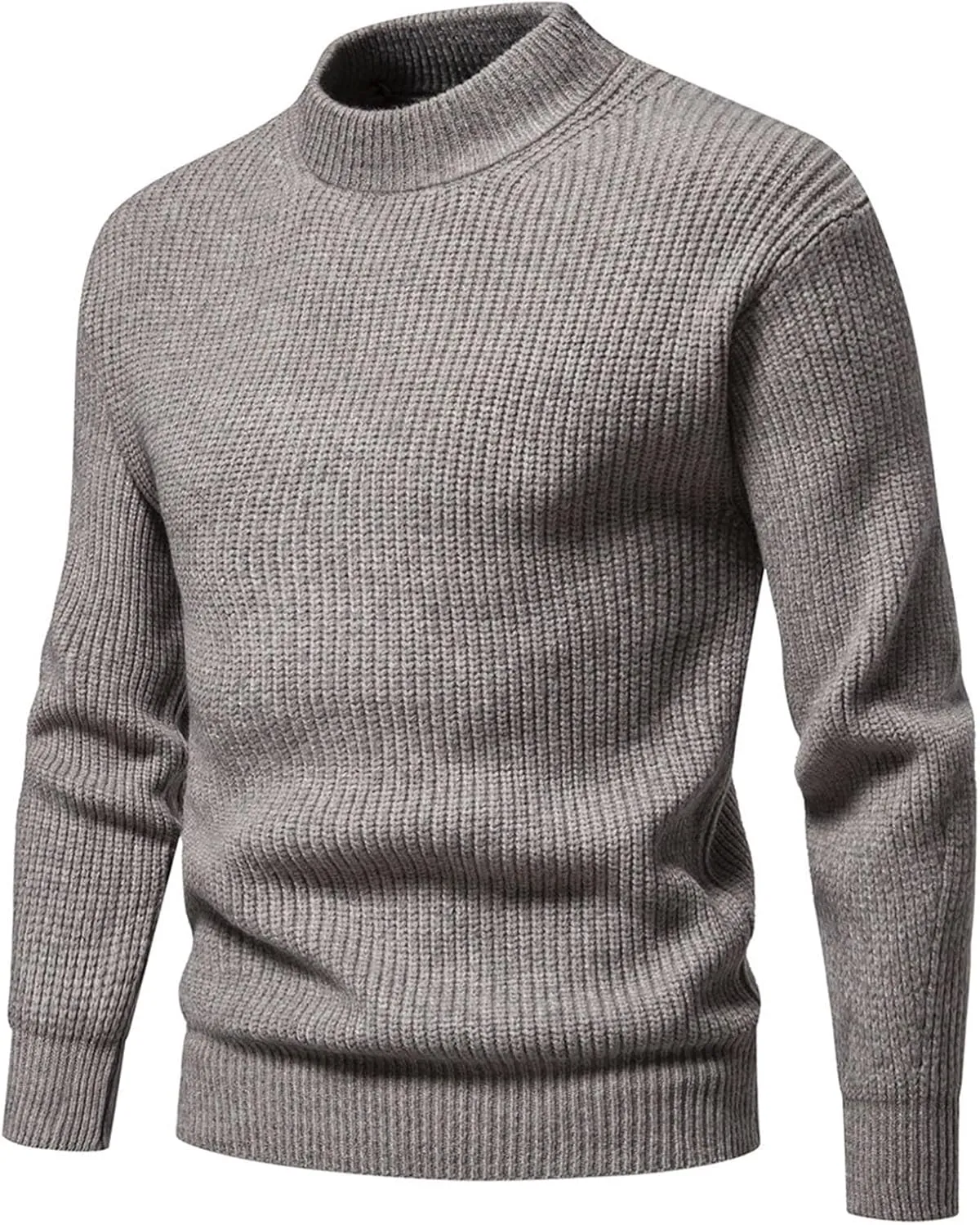Mens Sweater Men's Long Sleeve Slim Fit Turtleneck Sweater Casual Knitted Twisted Pullover Solid Sweaters Coat