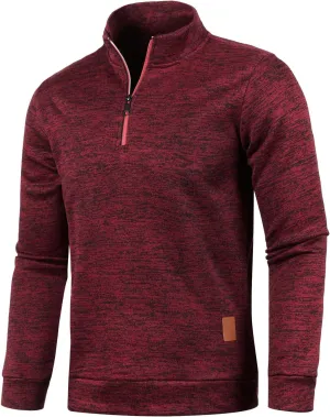 Mens Sweater Men's Quarter Zip Henley Shirts Knit Sweater Dress Long Sleeve Pullover Sweaters Turtleneck T-Shirts
