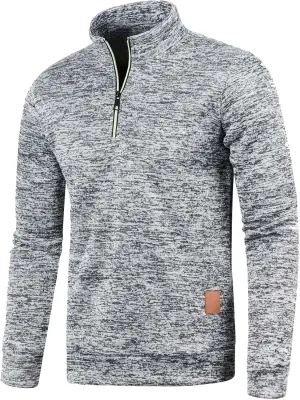 Mens Sweater Men's Quarter Zip Henley Shirts Knit Sweater Dress Long Sleeve Pullover Sweaters Turtleneck T-Shirts