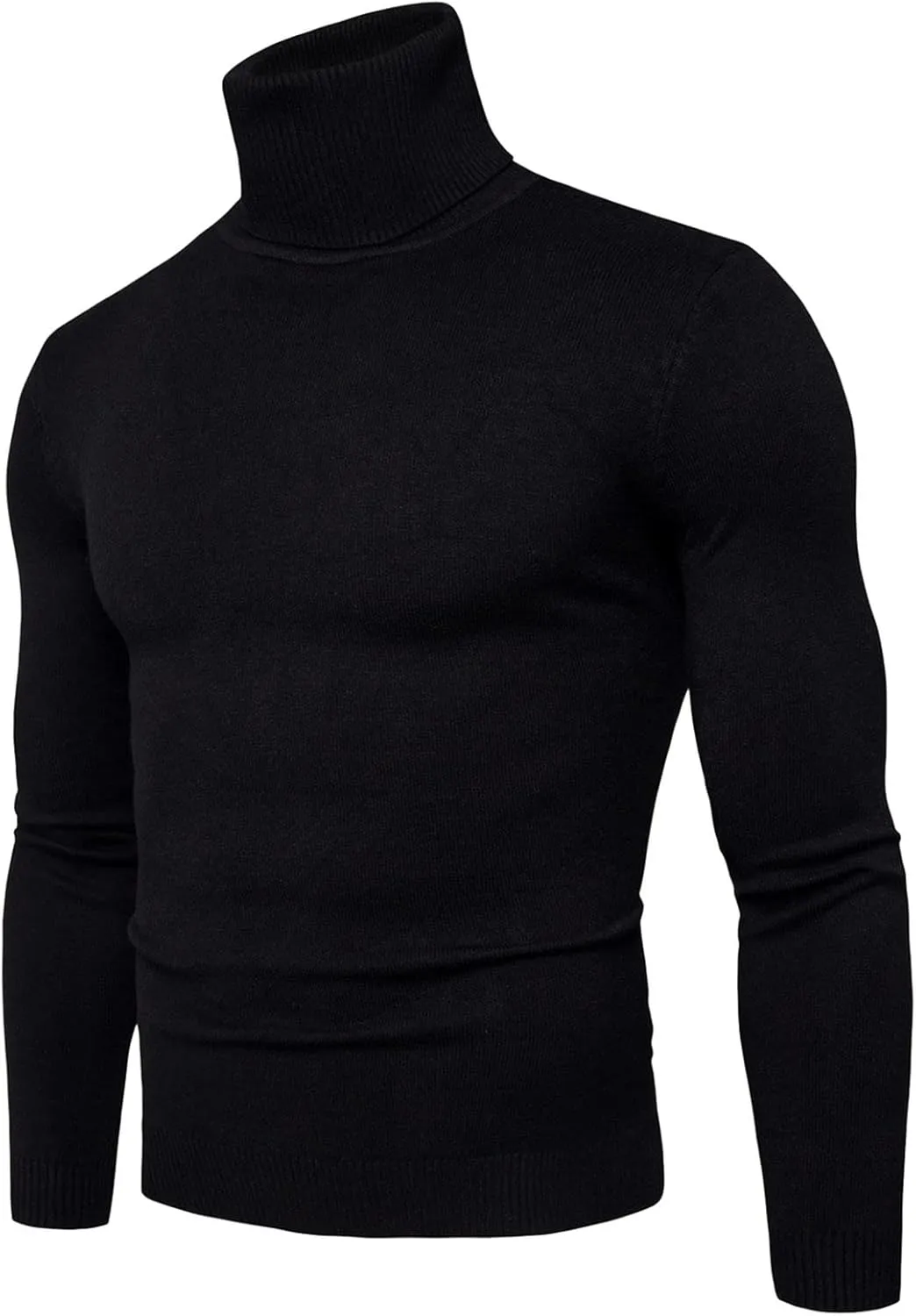Mens Sweater Men's Solid Long Sleeve Ribbed Slim Fit Baselayer Knitted Pullover Turtleneck Sweater T-Shirts Shirts