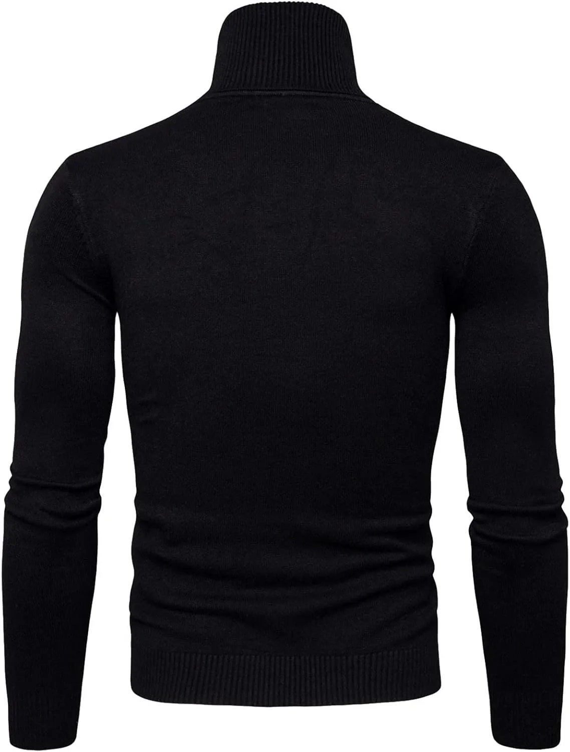 Mens Sweater Men's Solid Long Sleeve Ribbed Slim Fit Baselayer Knitted Pullover Turtleneck Sweater T-Shirts Shirts