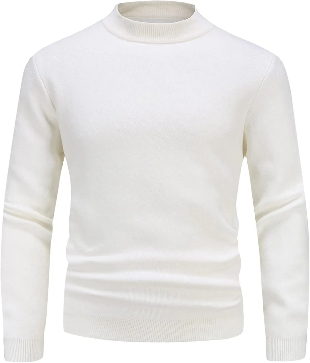 Mens Sweater Men's Solid Turtleneck Sweaters Long Sleeve Slim Fit Ribbed Knit Thermal Pullover Sweater Baselayers