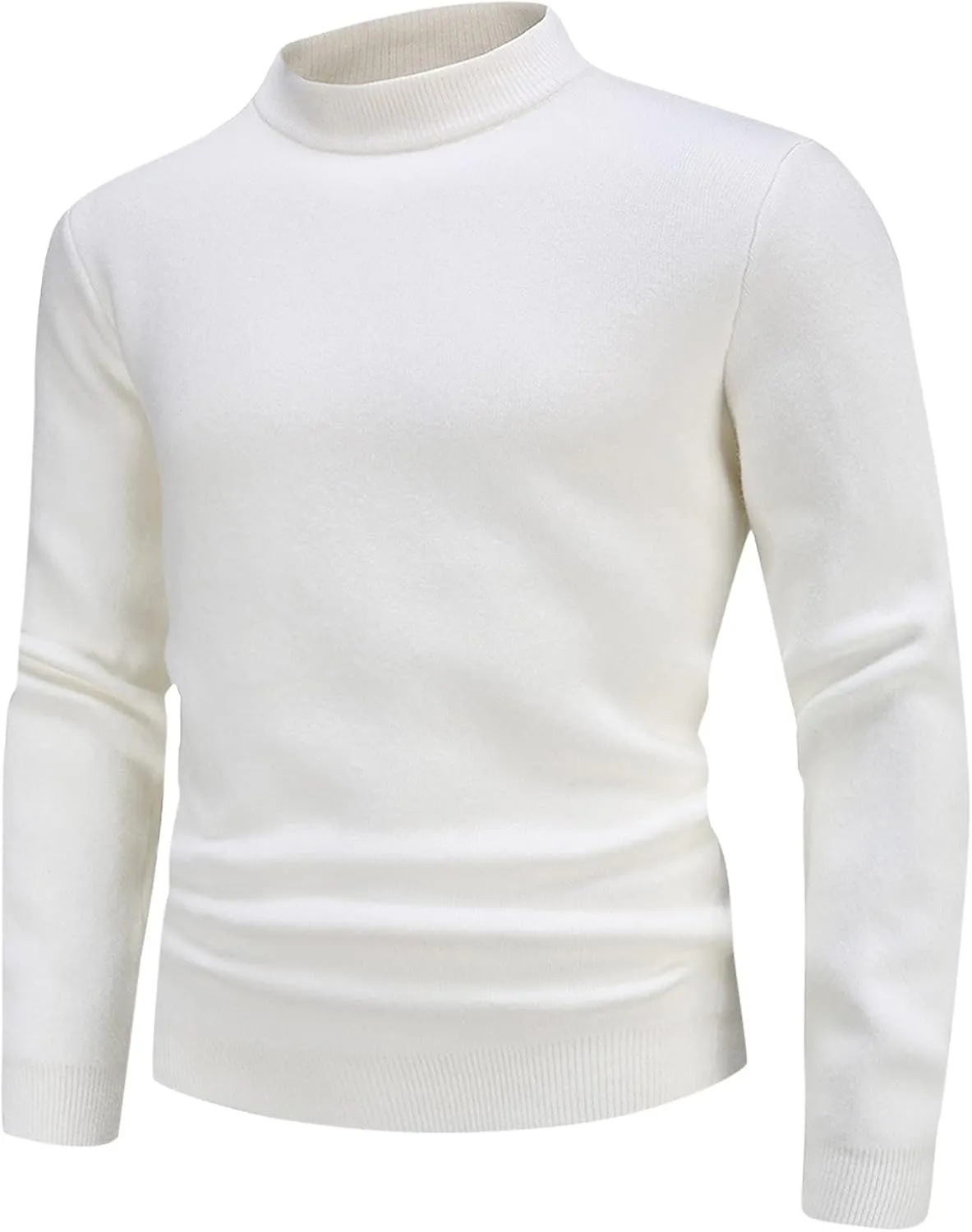 Mens Sweater Men's Solid Turtleneck Sweaters Long Sleeve Slim Fit Ribbed Knit Thermal Pullover Sweater Baselayers