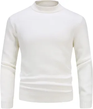 Mens Sweater Men's Solid Turtleneck Sweaters Long Sleeve Slim Fit Ribbed Knit Thermal Pullover Sweater Baselayers