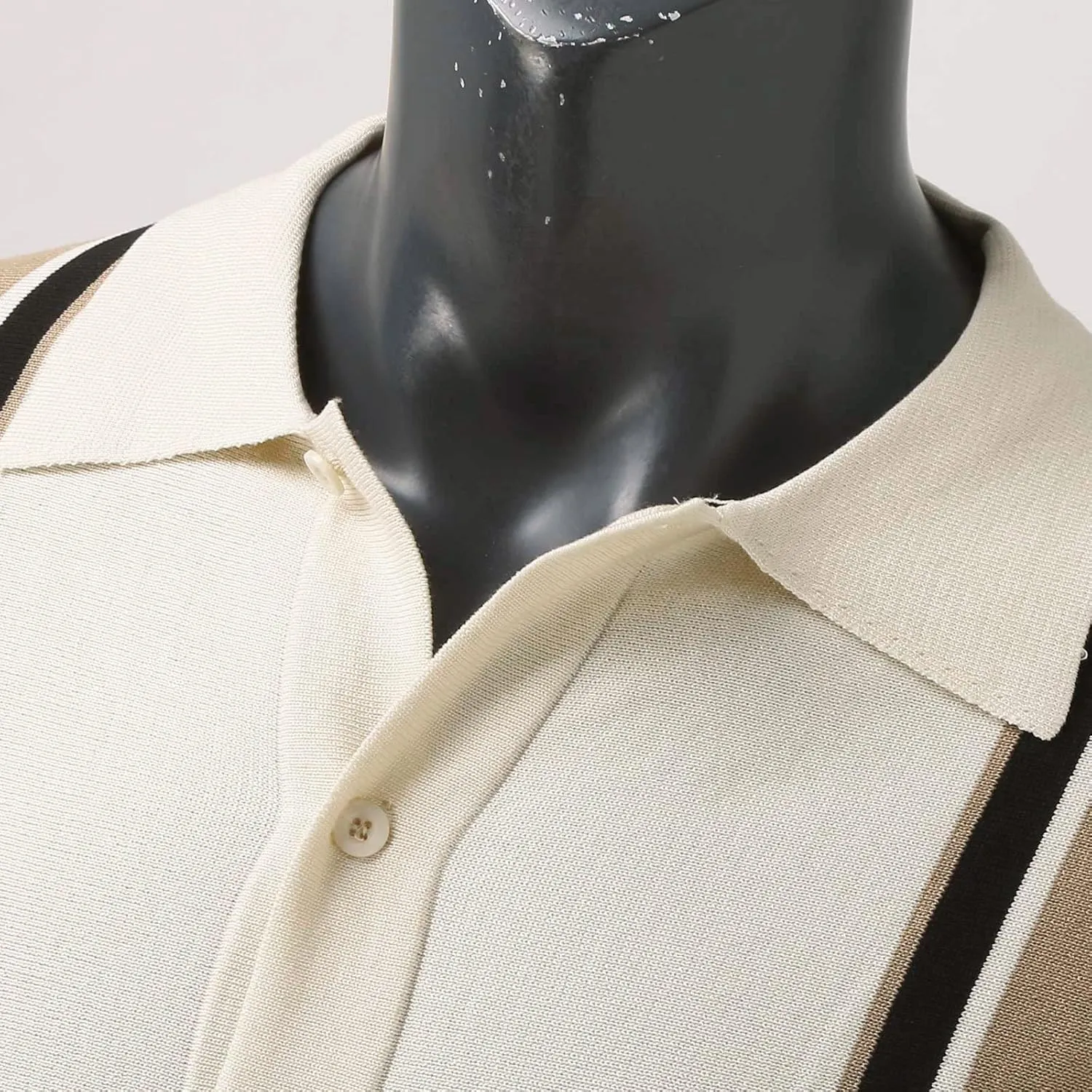 Mens Sweater Men's Stripped Button Down Sweaters Label Collar V-Neck Knitted Cardigans Coat Top