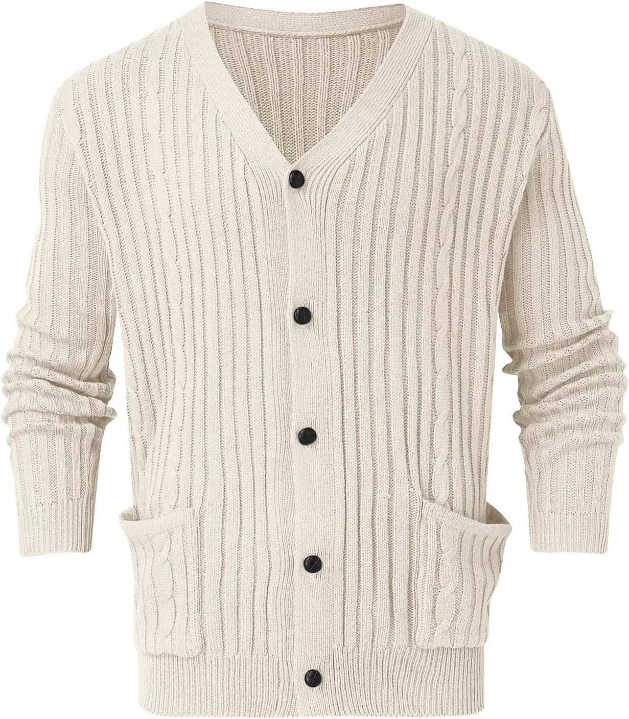 Mens Sweater Men's V Neck Casual Button Down Long Sleeve Knitted Lightweight Cardigan Sweaters
