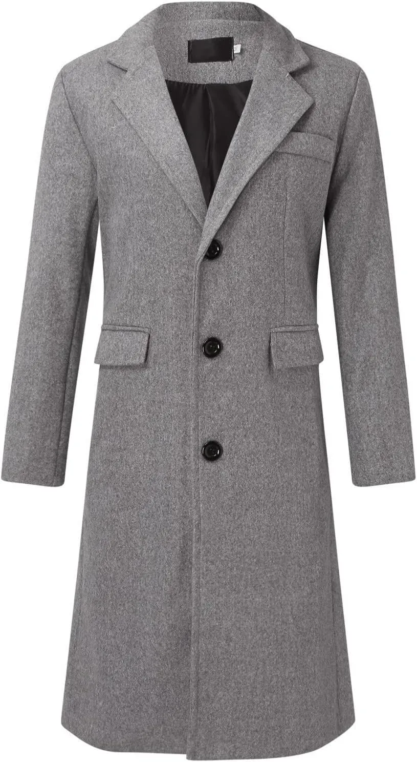 Men's Sweater Single Breasted Trench Coat Winter Oversized Warm Lapel Work Business Jacket Outerwear Sweater