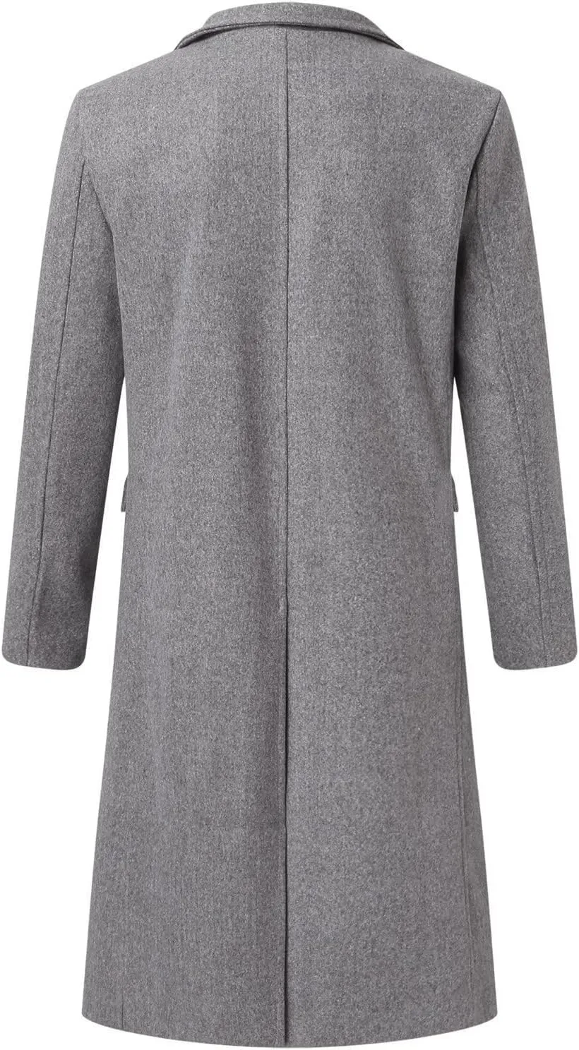 Men's Sweater Single Breasted Trench Coat Winter Oversized Warm Lapel Work Business Jacket Outerwear Sweater
