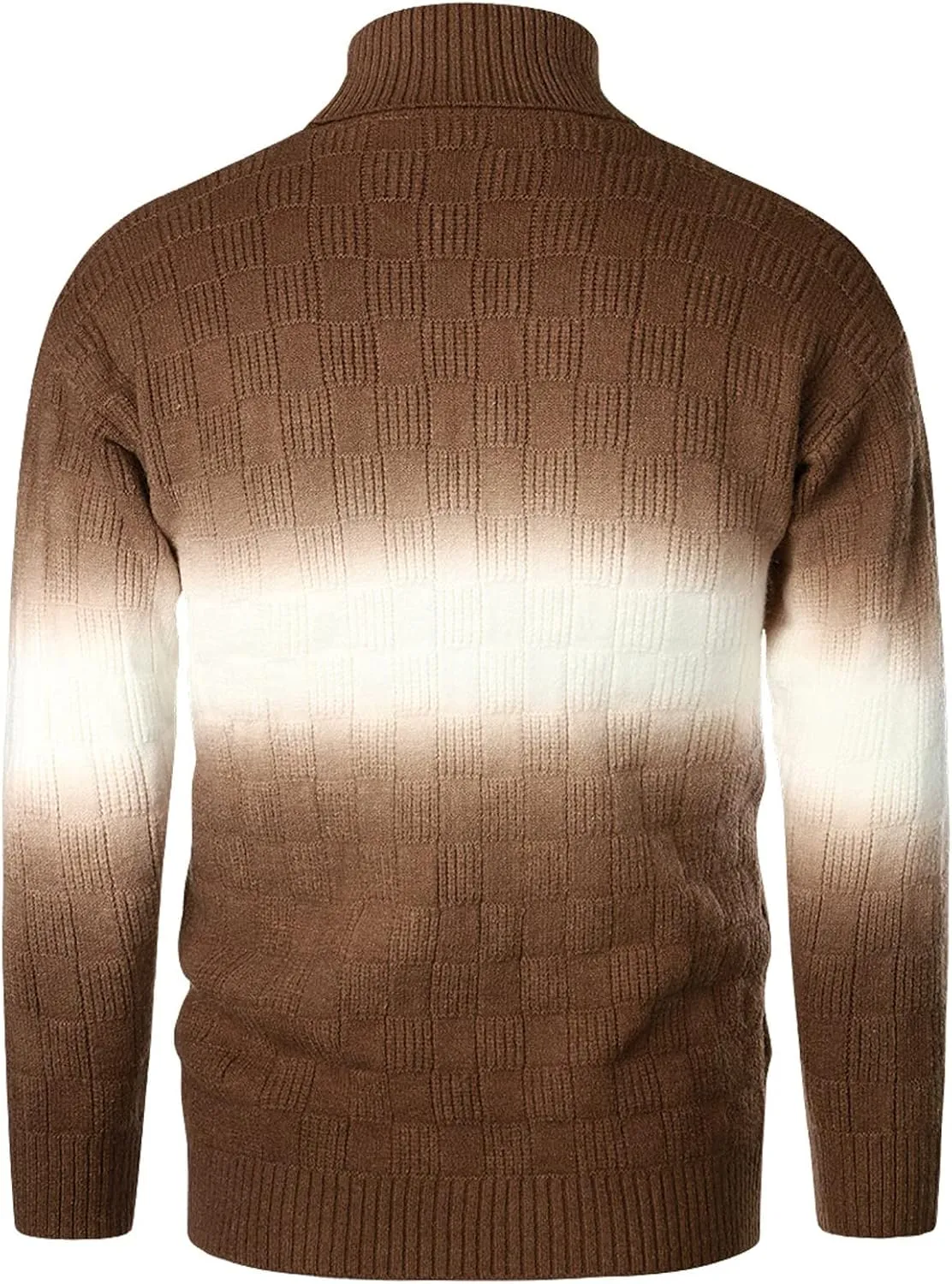 Mens SweatersMen's Gradient Turtleneck Sweaters Long Sleeve Slim Fit Ribbed Knit Wool Thermal Pullover Sweater Tops