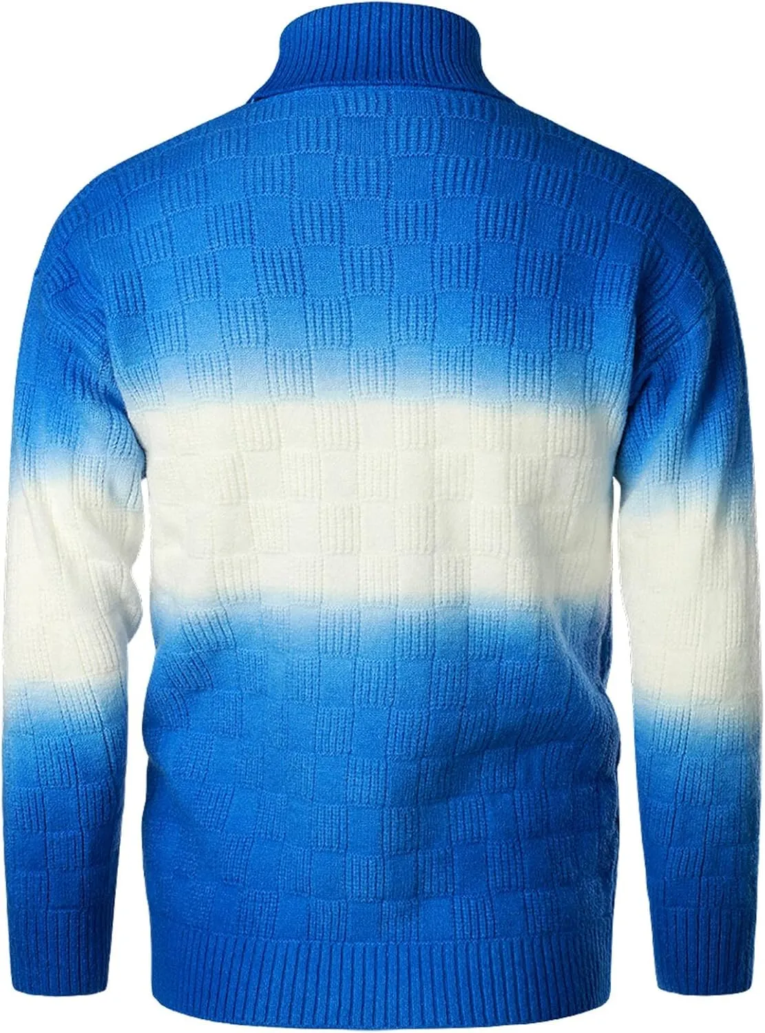Mens SweatersMen's Gradient Turtleneck Sweaters Long Sleeve Slim Fit Ribbed Knit Wool Thermal Pullover Sweater Tops