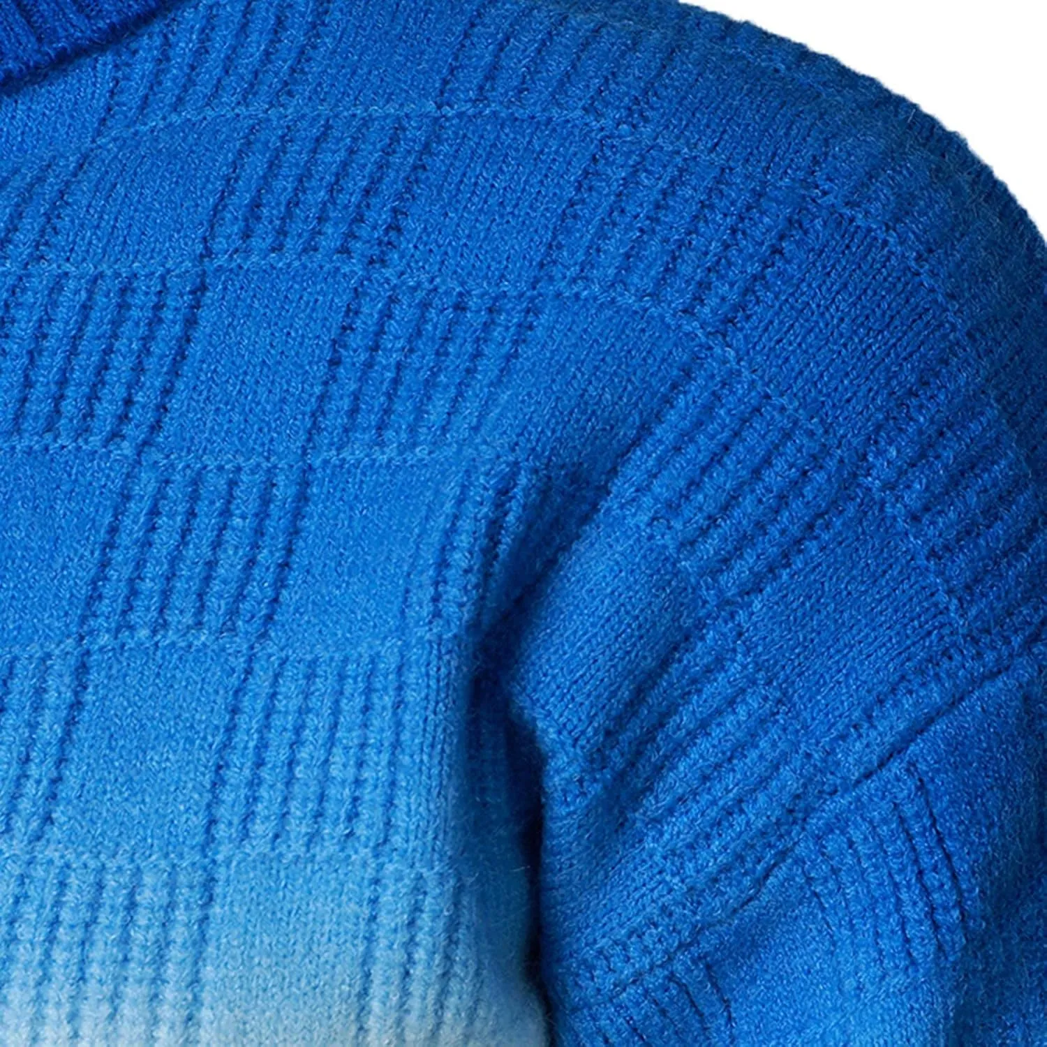 Mens SweatersMen's Gradient Turtleneck Sweaters Long Sleeve Slim Fit Ribbed Knit Wool Thermal Pullover Sweater Tops