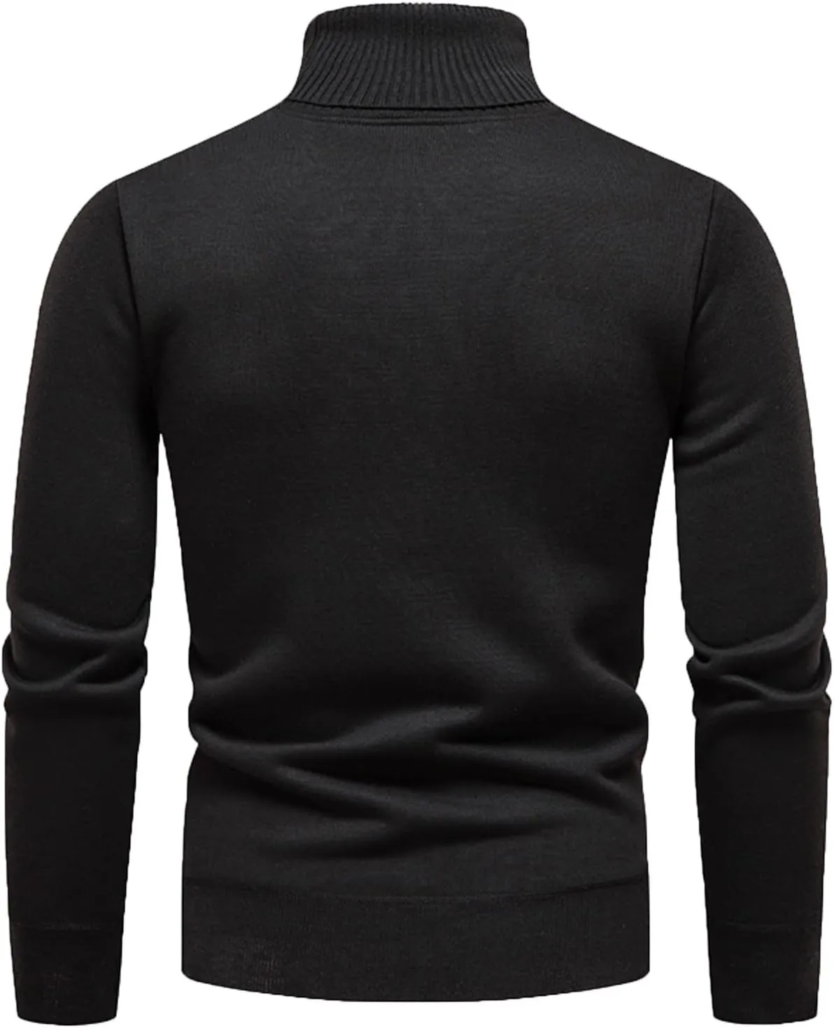 Mens SweatersMen's Letter Print Long Sleeve Ribbed Slim Fit Crew Neck Knitted Pullover Turtleneck Sweater Baselayer